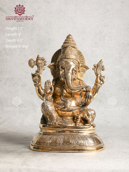 BRASS GANPATHI STATUE