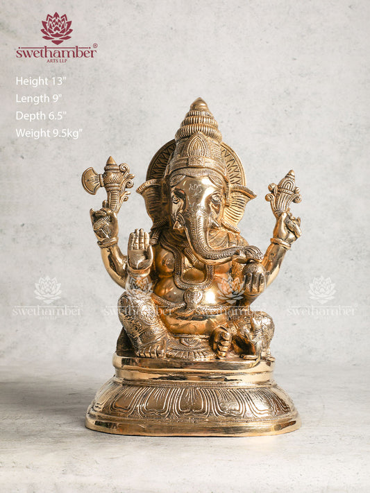 BRASS GANPATHI STATUE