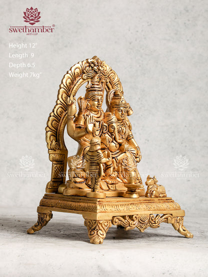 Brass Shiva Family For Pooja Room , Gifts & Home Décor