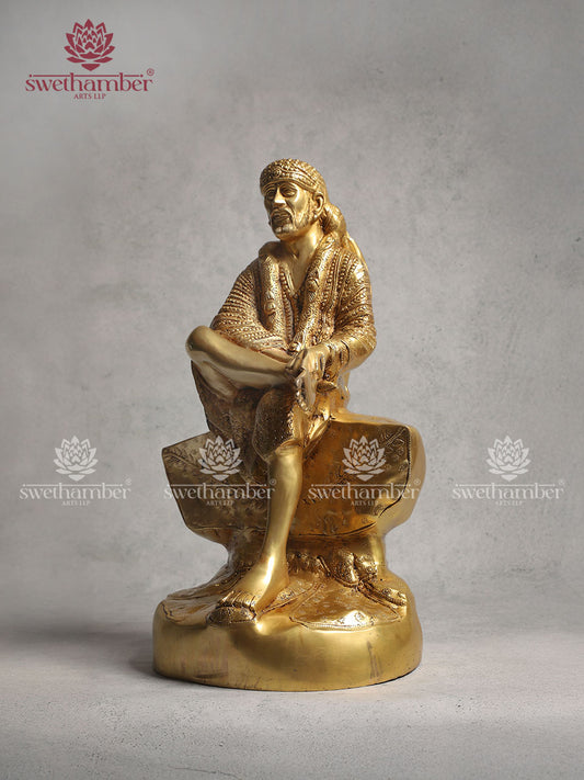 Antique Finish Sai Baba Brass Statue