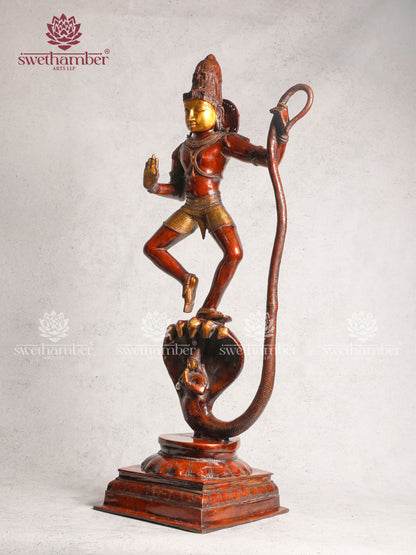 Brass Krishna Kaliya Statue