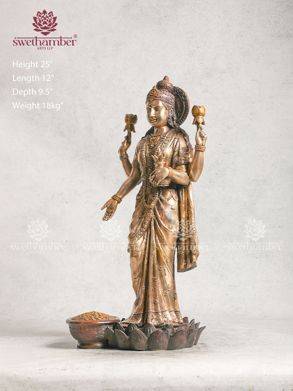 Goddess Standing Lakshmi statue