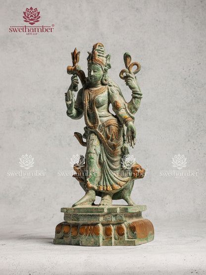 Brass Ardhanarishvara Idol Antique Finish