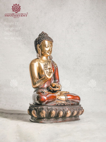 Brass Buddha Statue Blessing Pose