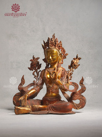 Brass Tara idol With Colour
