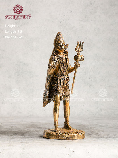 Brass Standing Shiva Idol For Home Décor