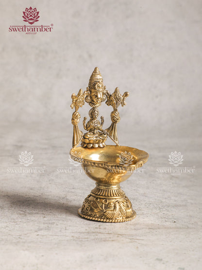 BRASS DEEPA WITH LAXMI