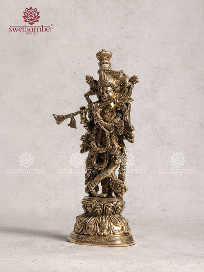 Brass Krishna Antique Finish