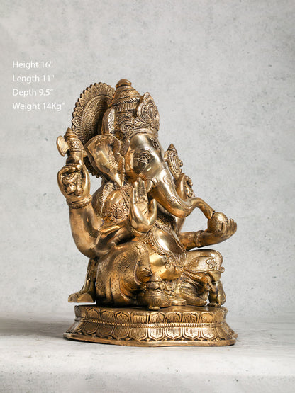 Brass Antique Finish Ganesha