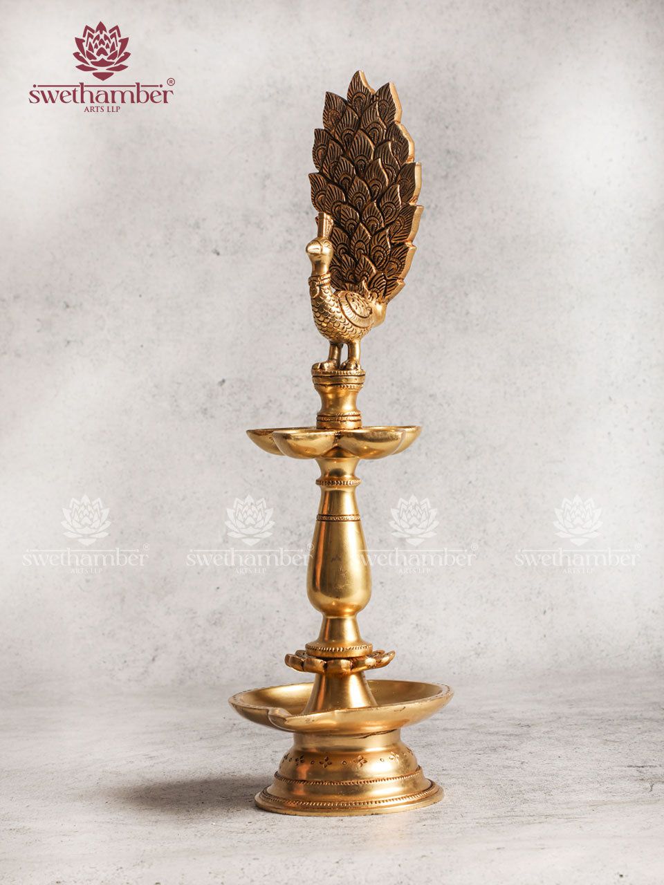 Brass Peacock Antique Lamp For Pooja And Home Décor