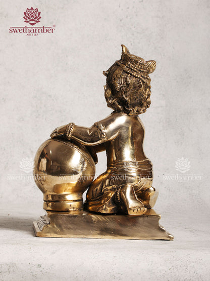 Brass Butter Krishna Idol