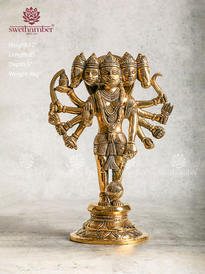 Standing Panchmukhi Hanuman Brass