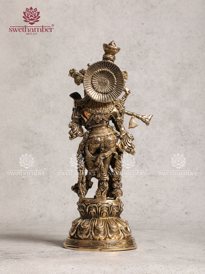 Brass Krishna Antique Finish