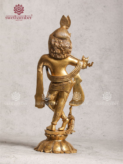 Unique Brass Krishna Idol Home Decor