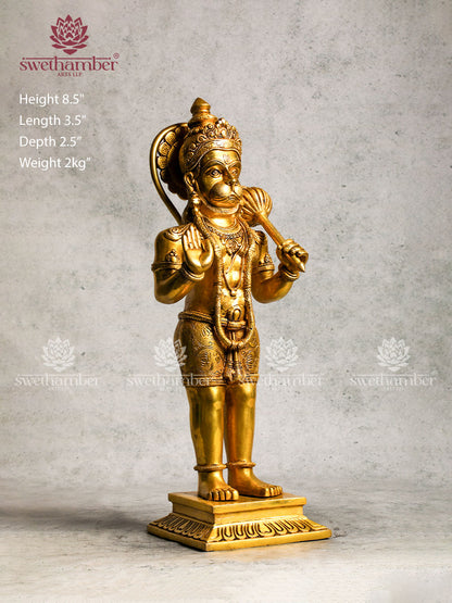 Brass Lord Standing Hanuman Statue