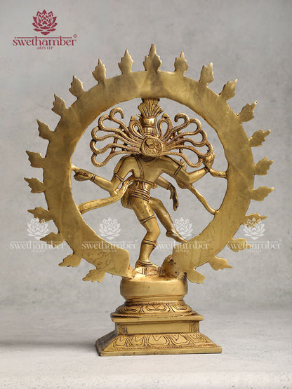 Brass Natarja statue with Super fine Yellow finish