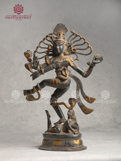 Brass Nataraja with Black & Gold Finish