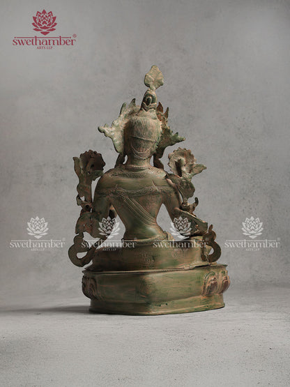 Brass Tara Idol With Colour