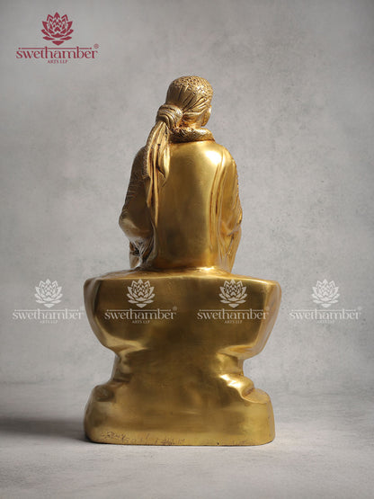 Antique Finish Sai Baba Brass Statue