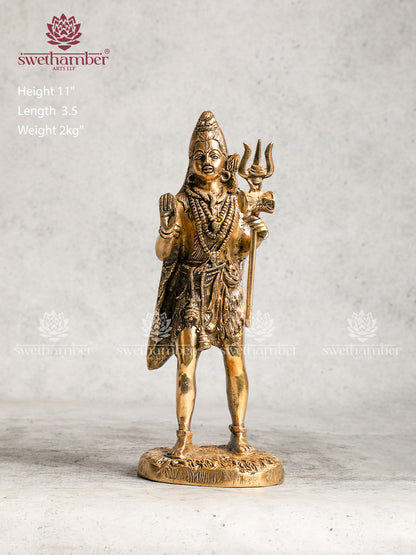 Brass Standing Shiva Idol For Home Décor