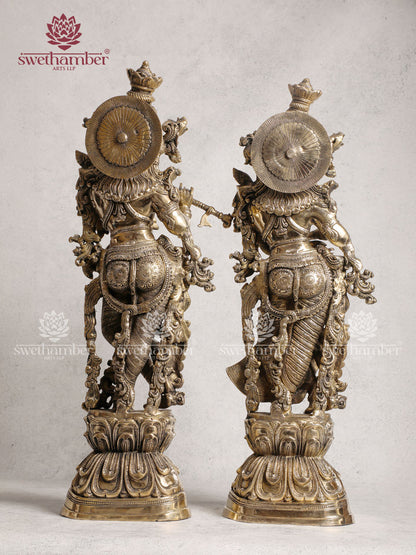 Brass Radha Krishna Idol Antique Look