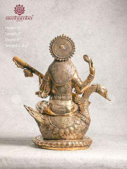 Brass Saraswati Idol for Home Décor