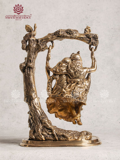 Decorative Krishna Radha With Swing Statue For Home Decor