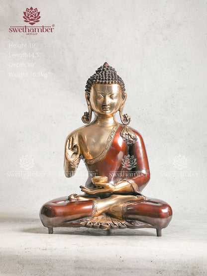 Brass Buddha Statue Blessing Pose