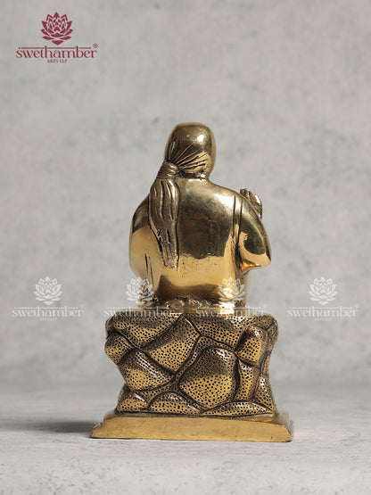 Antique Fnish Sai Baba Brass Statue