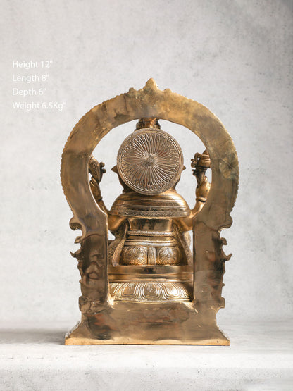 Brass Ganesh With Prabhavali Antique Finish