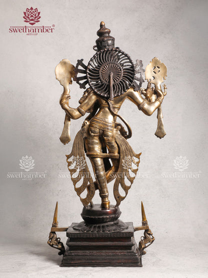 Brass Krishna Idol Antique Finish