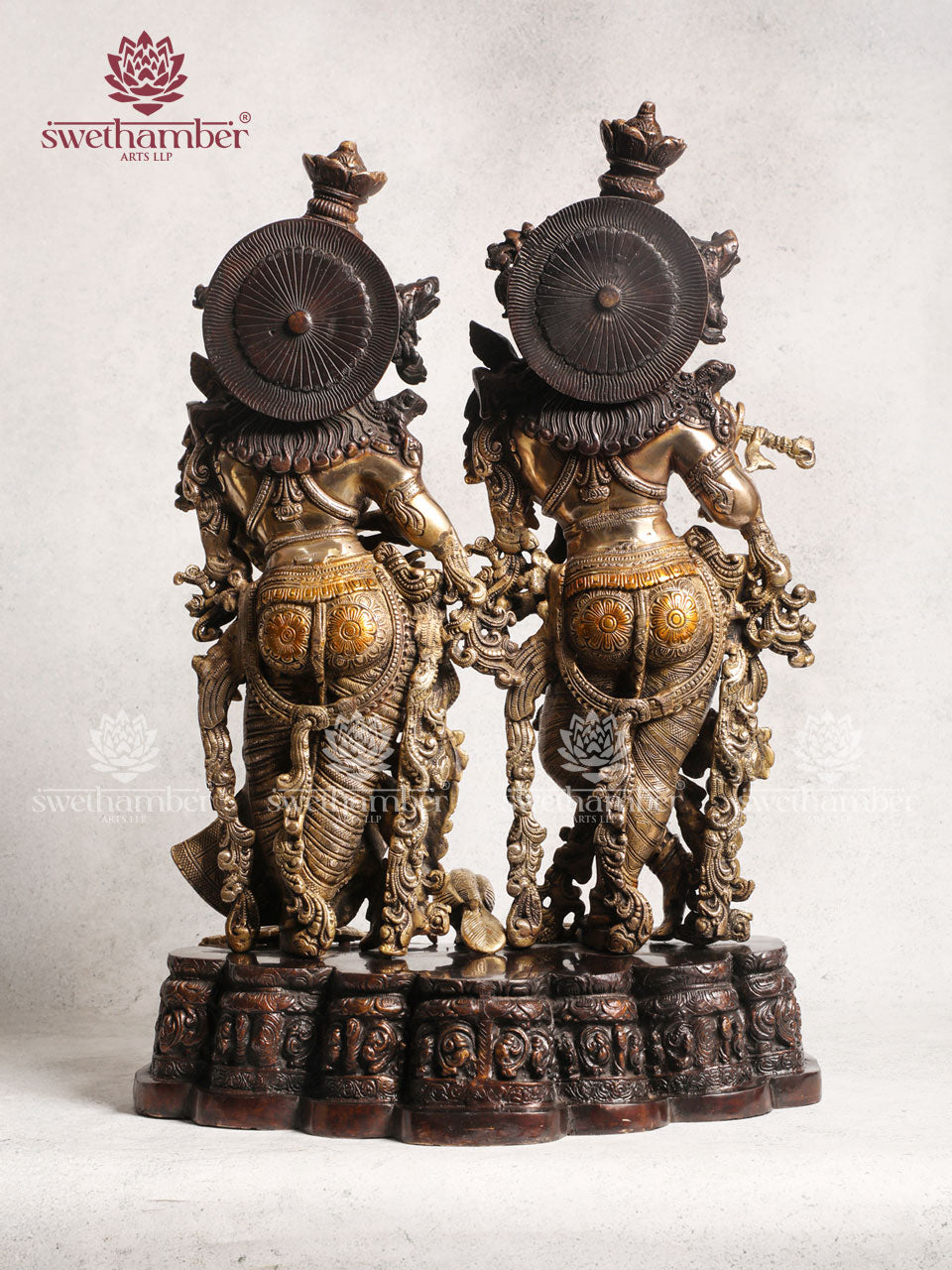 Brass Radha Krishna Idol For Home Decor Antique Finish