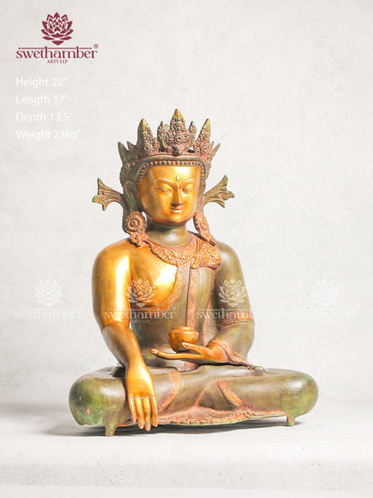 BRASS BUDDHA  STATUE