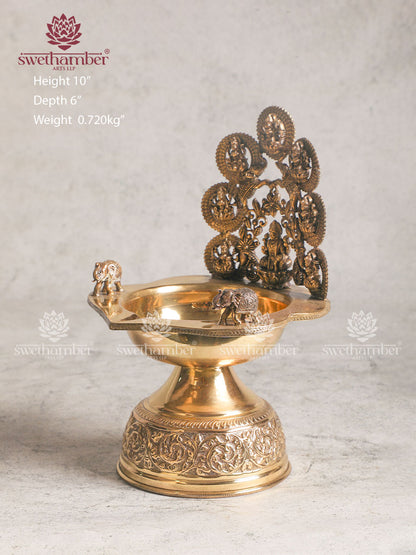 BRASS ASTALAXMI LIGHT WEIGHT LAMP