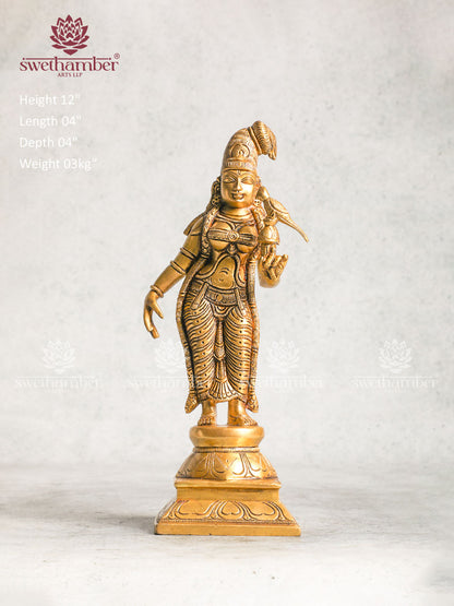 Brass Goddess Andal Statue