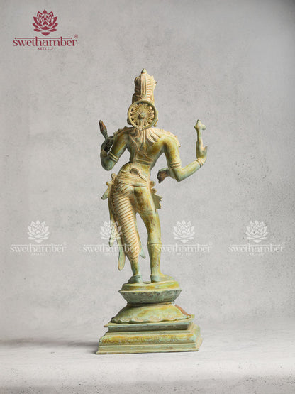 Lord Shiva And Parvati Form Antique Finish Ardhanarishvara Statue