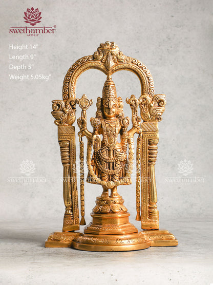 Brass Balaji With Intricate Design