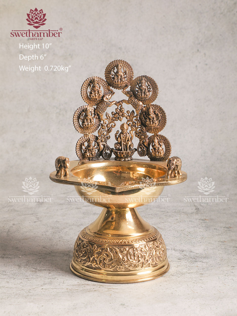 BRASS ASTALAXMI LIGHT WEIGHT LAMP