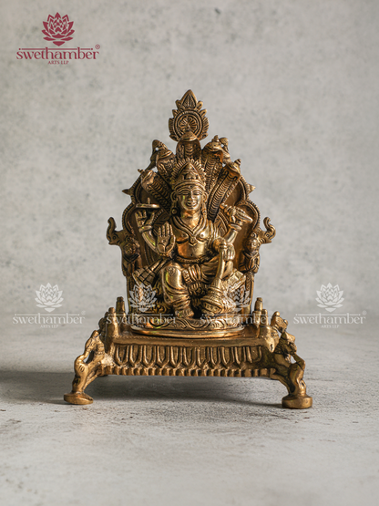 Antique Finish Brass Prabhavali Peeta for Home Mandir
