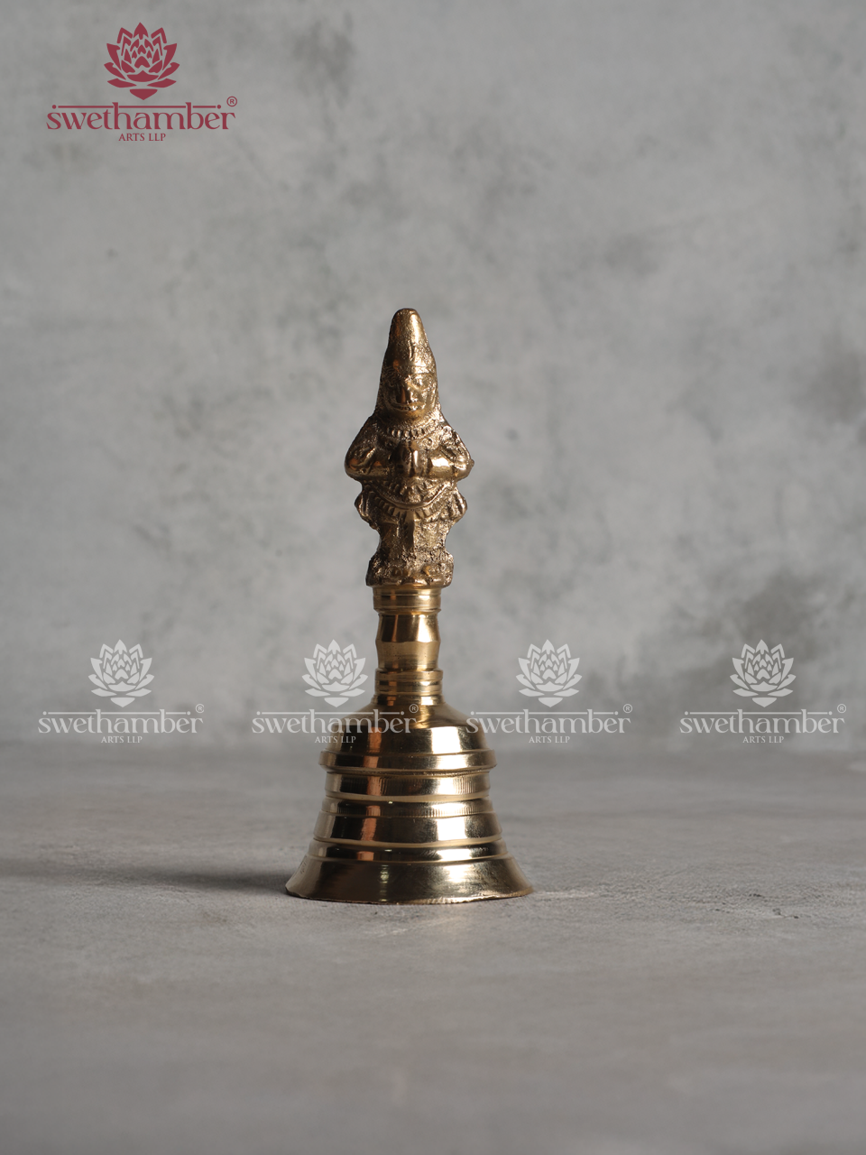 Traditiona Brass Hanuman Hand Bell – Hindu Ritual Bell
