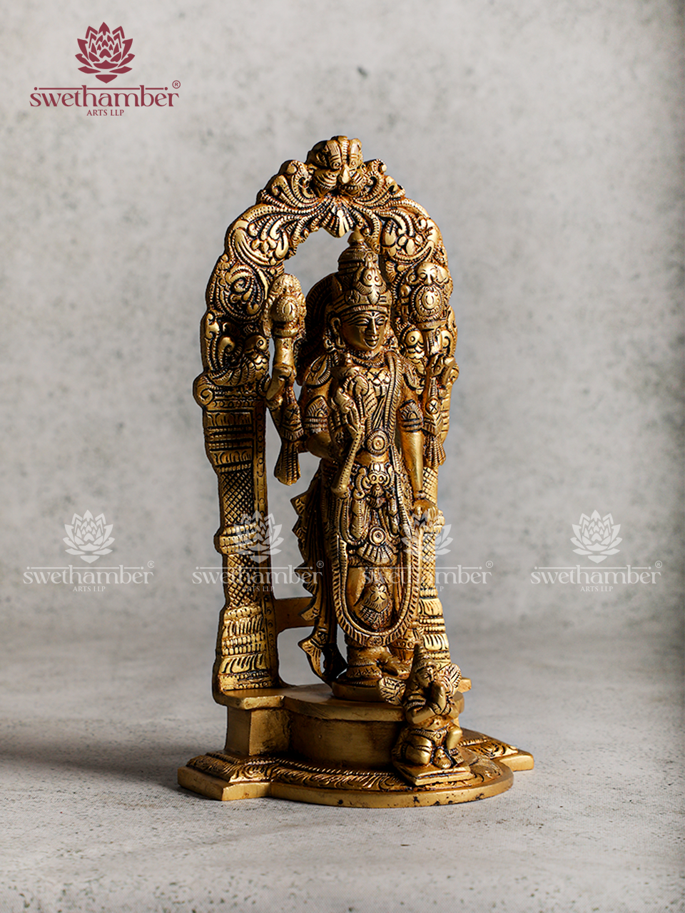 Brass Standing Vishnu Idol | Lord Vishnu Statue for Pooja