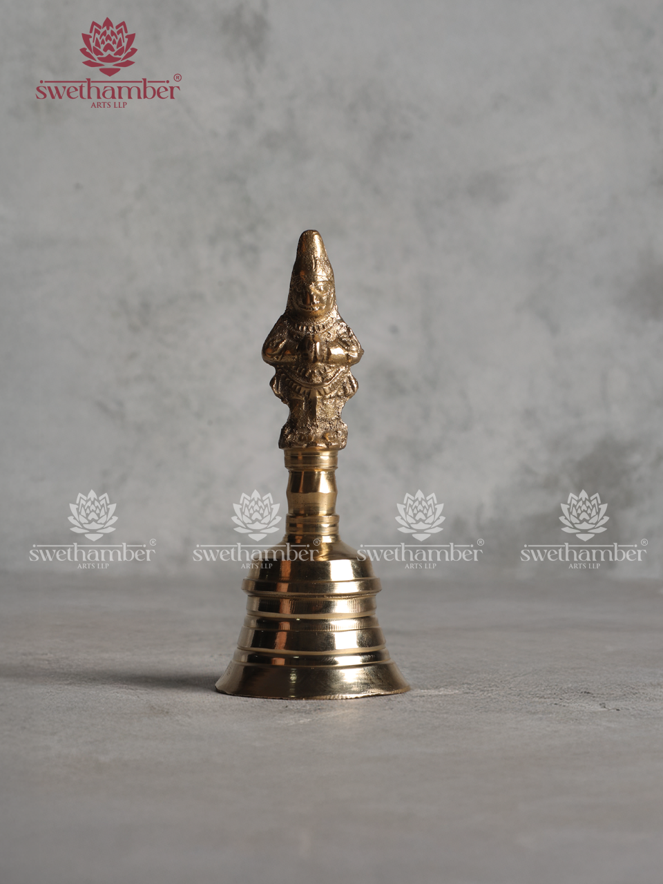 Traditiona Brass Hanuman Hand Bell – Hindu Ritual Bell