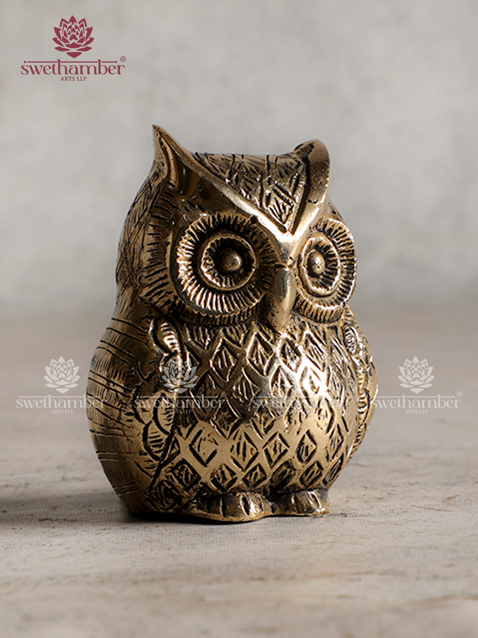 Decorative Brass Owl Statue for Home Décor