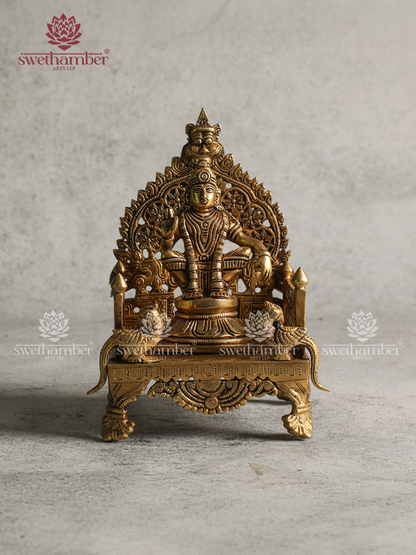 Traditional Brass Peeta with Prabhavali for Idol Placement