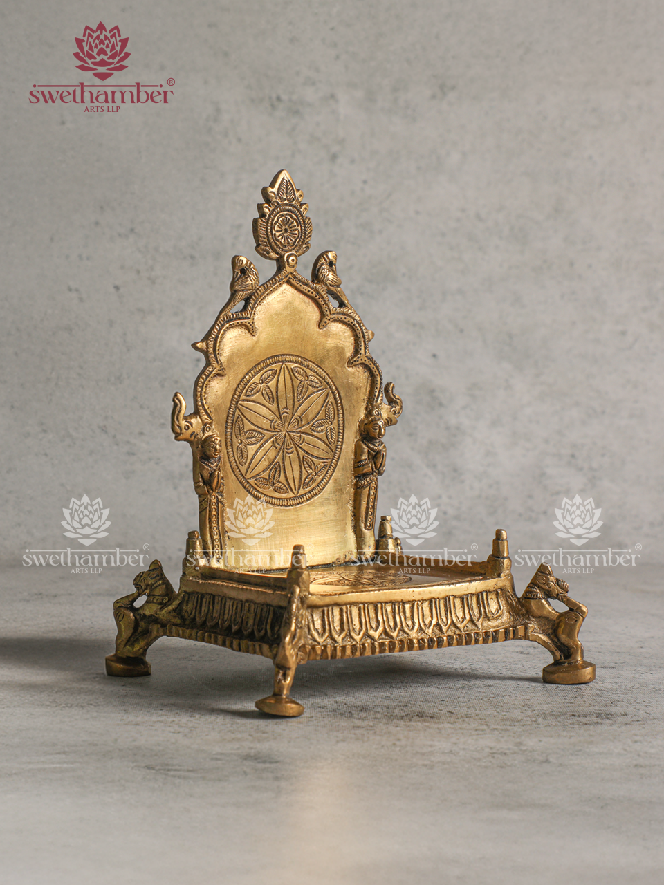 Antique Finish Brass Prabhavali Peeta for Home Mandir