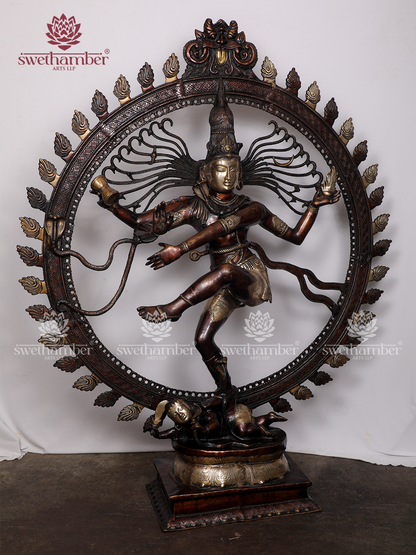 Large Nataraj Statue | Lord Shiva Nataraja Brass Idol for Home, Temple & Décor