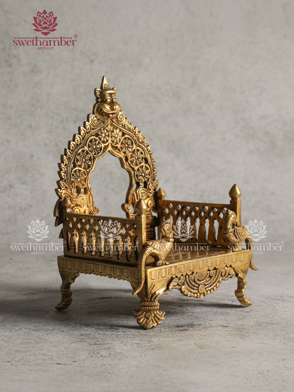 Traditional Brass Peeta with Prabhavali for Idol Placement
