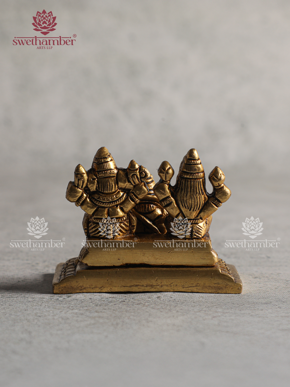 Brass Kuber Ganesh Lakshmi Idol – Wealth & Prosperity Murti