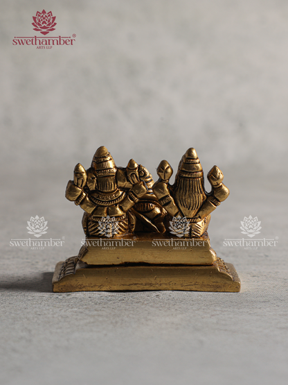 Brass Kuber Ganesh Lakshmi Idol – Wealth & Prosperity Murti