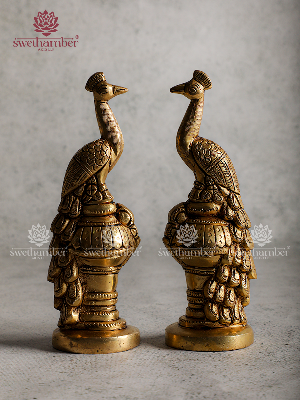 Brass Peacock Couple Decorative Set – Auspicious Home Accent